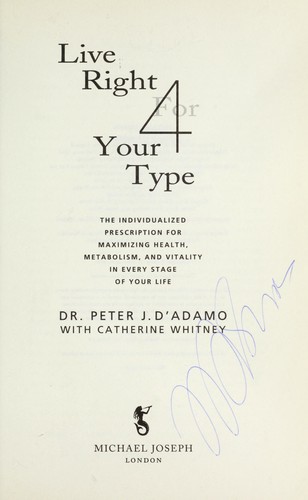 Cover of Live right 4 your type